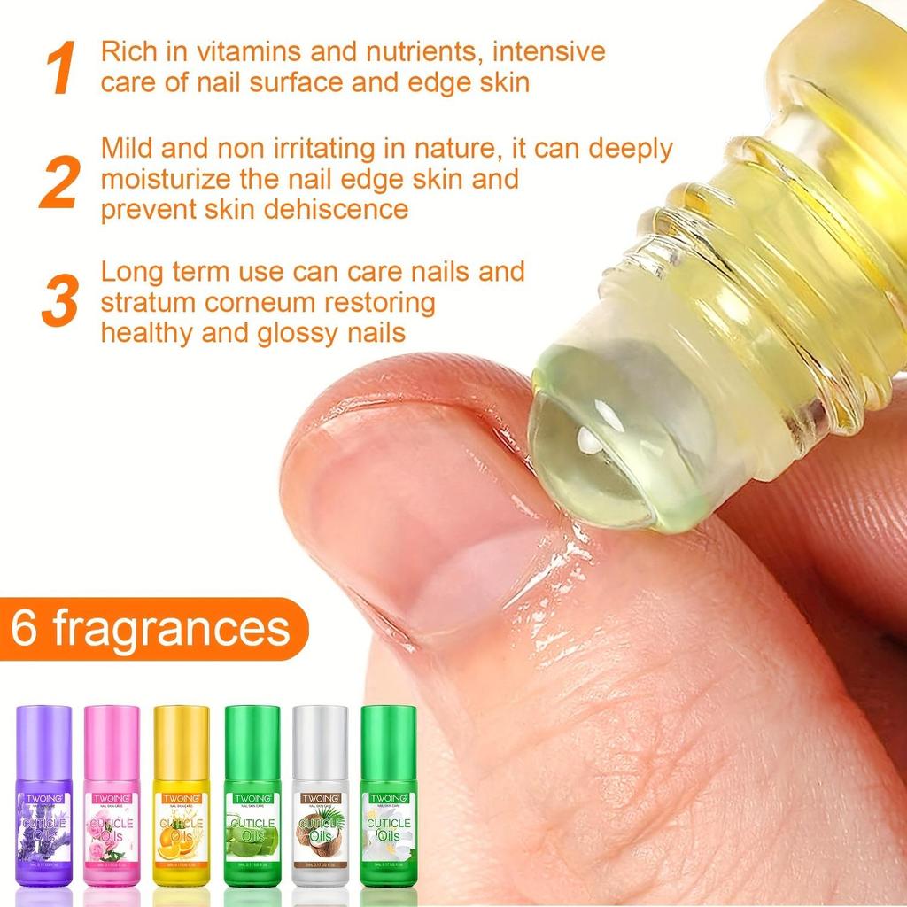 Natural Rose 5ml Cuticle Oil | Nail Nutrition Oil with Plant Essential Oil for Cuticles, Dead Skin and Damaged Nail for Women Daily Nail Care