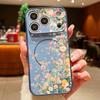 Colorful Rose Pattern Magnetic Phone Case For iPhone 17 Pro 16 15 14 13 Pro Max For Magsafe Wireless Charge Lens Protect Cover