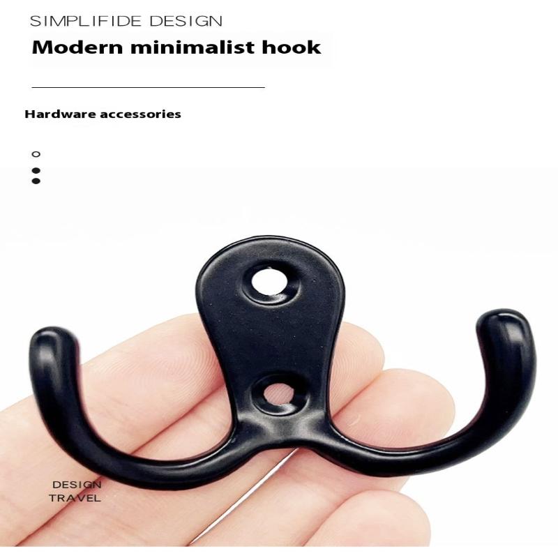 10/5Pcs Coat Hooks Wall-Mounted 2 Hole Towel Hanger For Coats Hat Clothing Home Storage Hook Wall Hook Towel Hanger For Hardware
