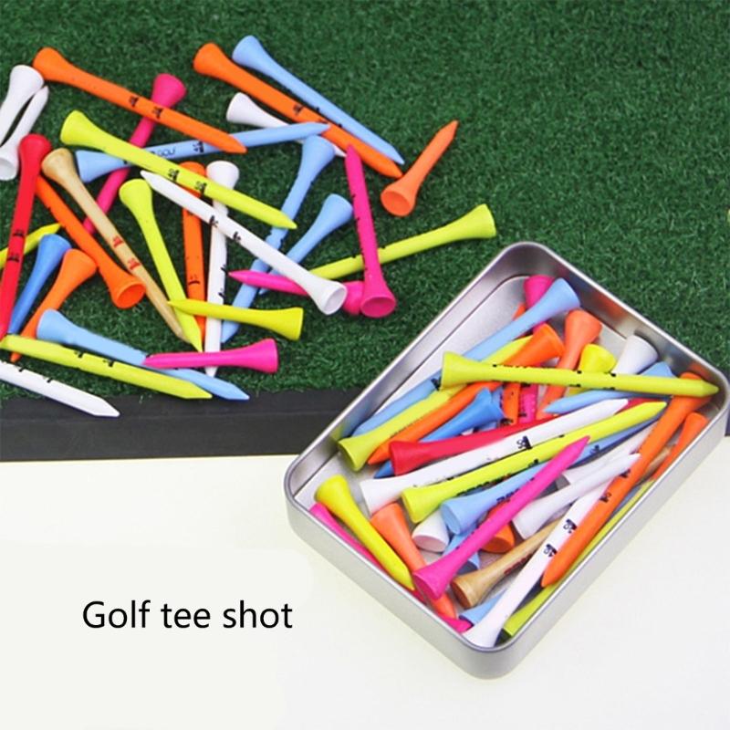1 Låda Flerfärgade Golfpeggar Minskar Friktion Golfpeggar 42/70/83mm Golfpeggar med Förvaringsfodral