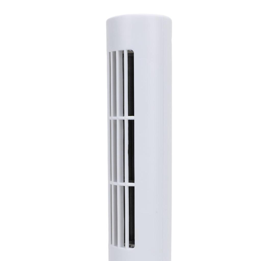 Ventilador de Torre de Mesa com 2 Velocidades de Vento Sem Lâminas Refrigeração Silenciosa USB Ventilador de Torre Pequeno para Quarto Casa Escritório Branco