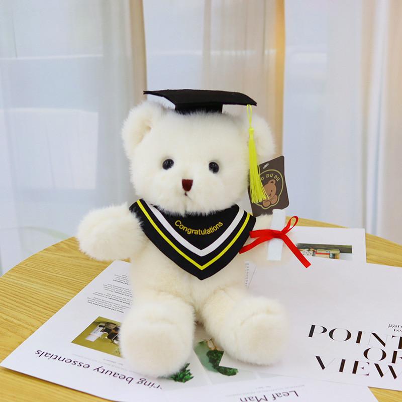 Bear Teddy Mortarboard Plush Stuffed Toy Doll Room Decor Birthday Kids Gift