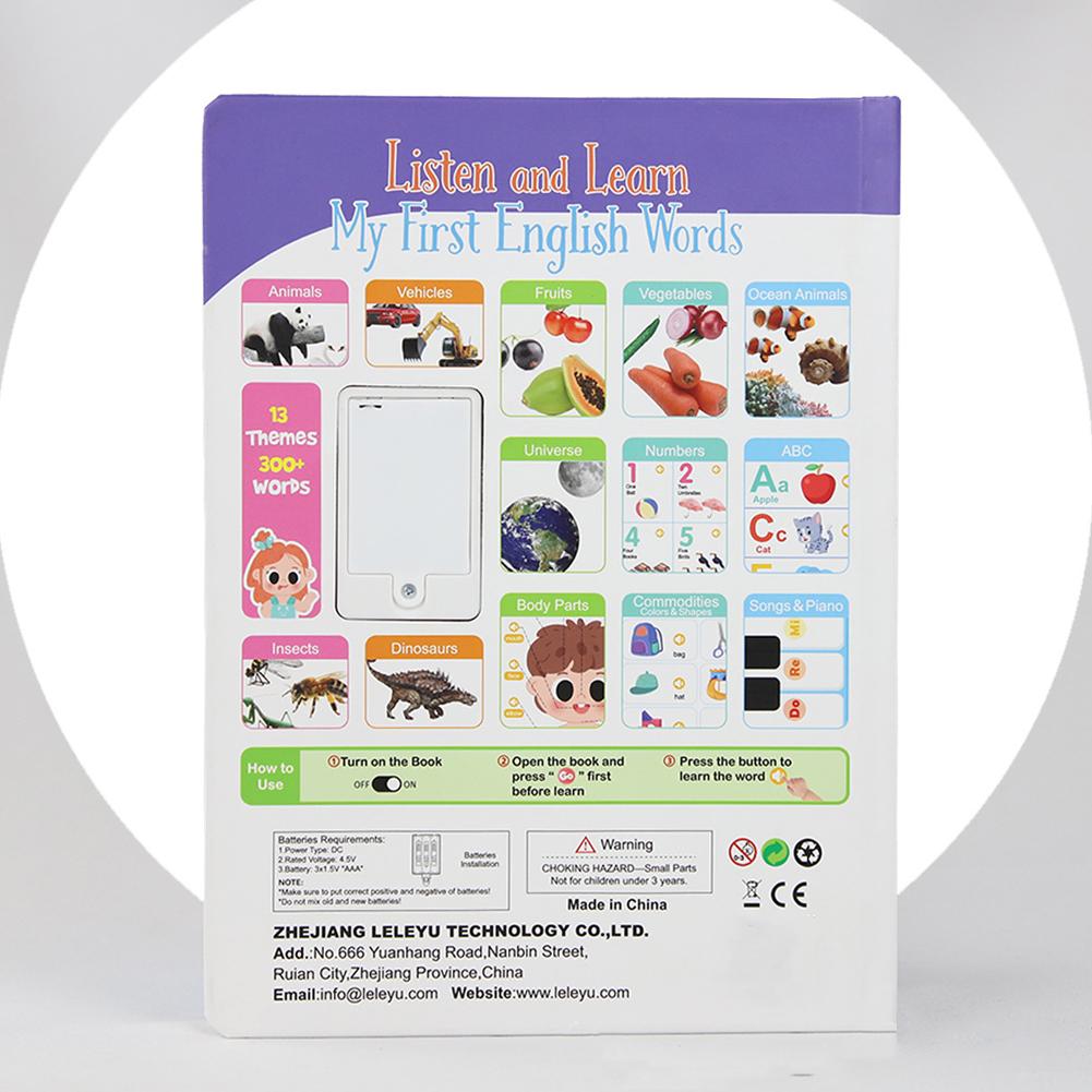 First English Words Sound Book For Babies Toddlers, My First English Sound Toy Early Learning Book Fun Word Game For Language