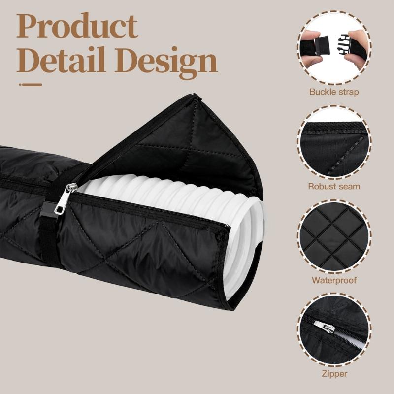 Black 210D ponderous Fabric Portable refrigerating Hose Case For Energy Saving And Heat Retention