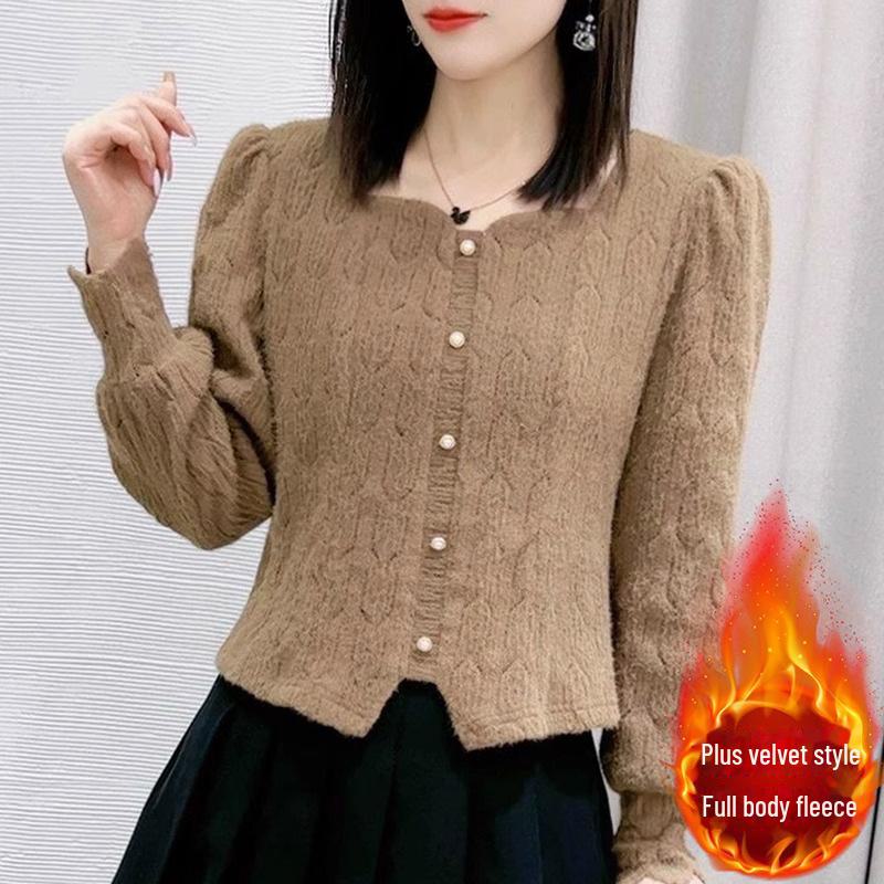 Cămașă de damă cu dantelă pentru dedesubt - Mânecă lungă, Slim, La modă pentru toamna și iarna 2023