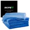 SKIPS Zero Microfiber Car Wash Soft and 40cm X Professional Interior Cleaning Cloths, 5-Piece Set, Non-Scratch, 420GSM, Edgeless, 40cm, Grade,