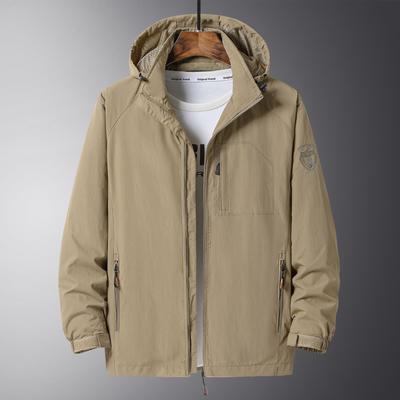 Jacke Herren Kapuzenjacke Frühling und Herbstjacke Neu Große Größe Dünne Jacke Herren Multi-Taschen Freizeitjacke Herrenbekleidung