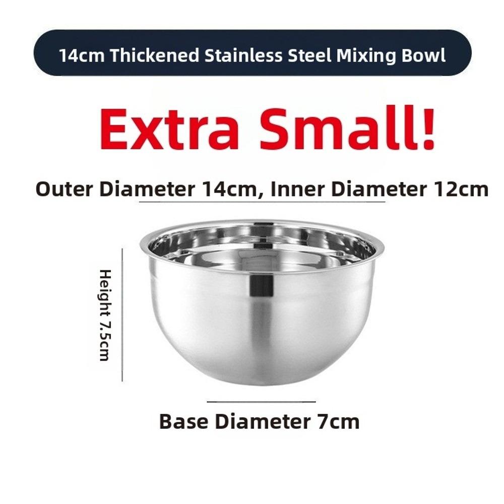 

Cold Vegetable Bowl Egg Mixing Basin Stainless Steel Baking Fruit Salad Bowls 14cm