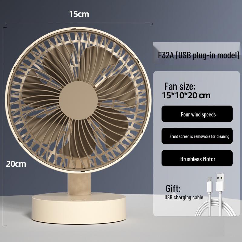 Cassidov 6-Zoll wiederaufladbarer USB-Oszillations-Schreibtischventilator mit langer Akkulaufzeit