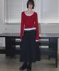 Lense Smocked Shirring Skirt Black