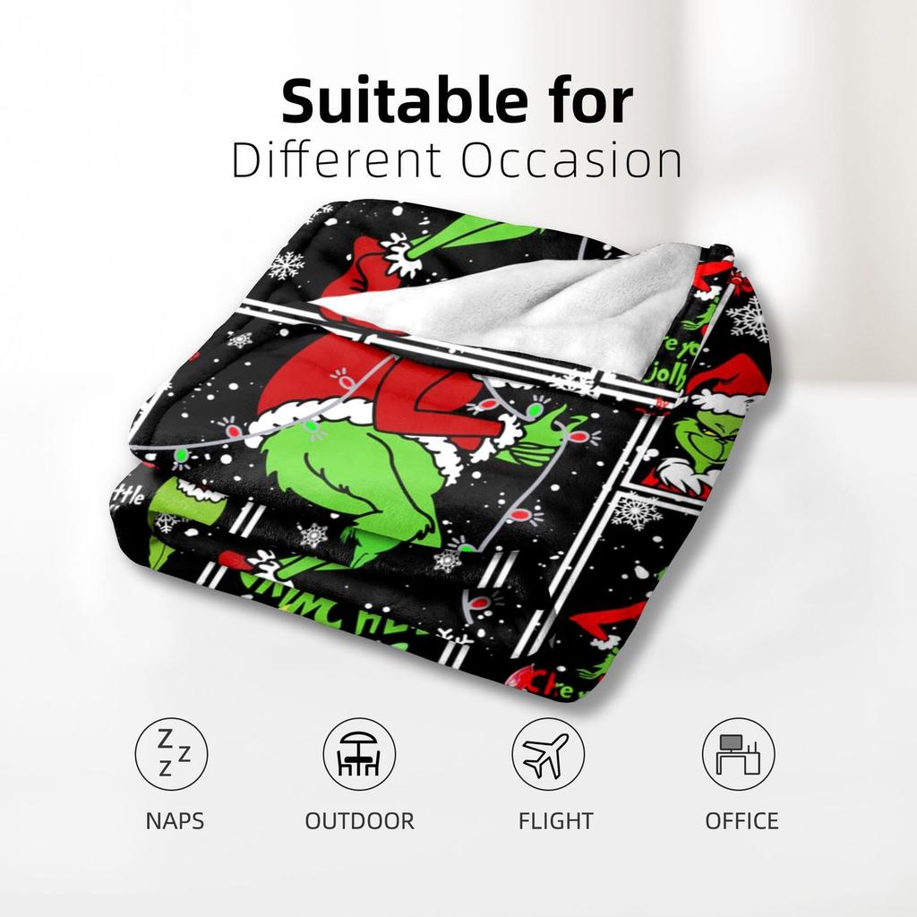 Christmas Atmosphere Cartoon Character Blanket Super Soft Comfortable Flannel Blanket Sofa Bed Comfortable Warm Lazy Blanket