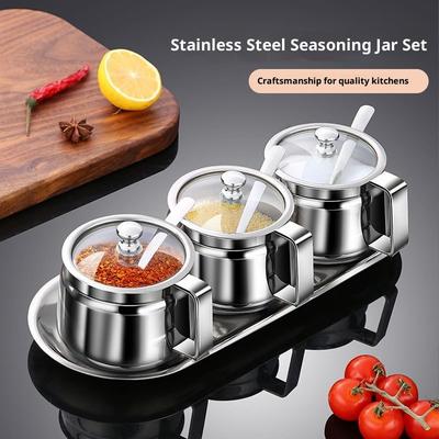 Glass Jar Ghee Pot Set Spoon Food Seasoning Container Can Storage High Temperature Resistance With Glass Jar Food Grade