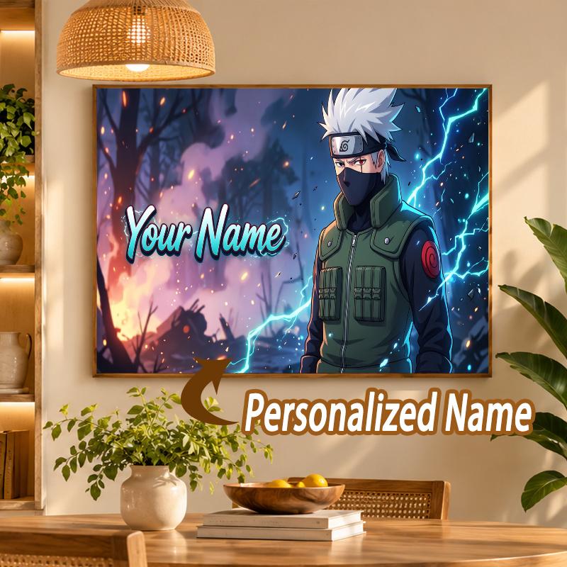 Kakashi Hatake Custom Name Diamond Painting Personalized 5D Full Drill DIY Diamond Art Home Decor