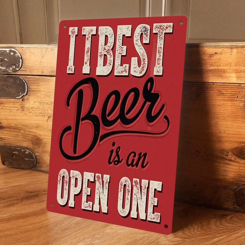 

1 piece Creative Retro Beer-Themed Tin Wall Hanging Plaque for Bars, Restaurants, and Kitchens; Fun English Slogan Home Decor; M (as the picture,20x30cm)