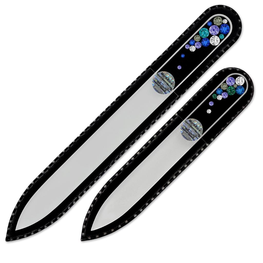 Set of 2 Czech Glass Nail Files with Crystals B-MS