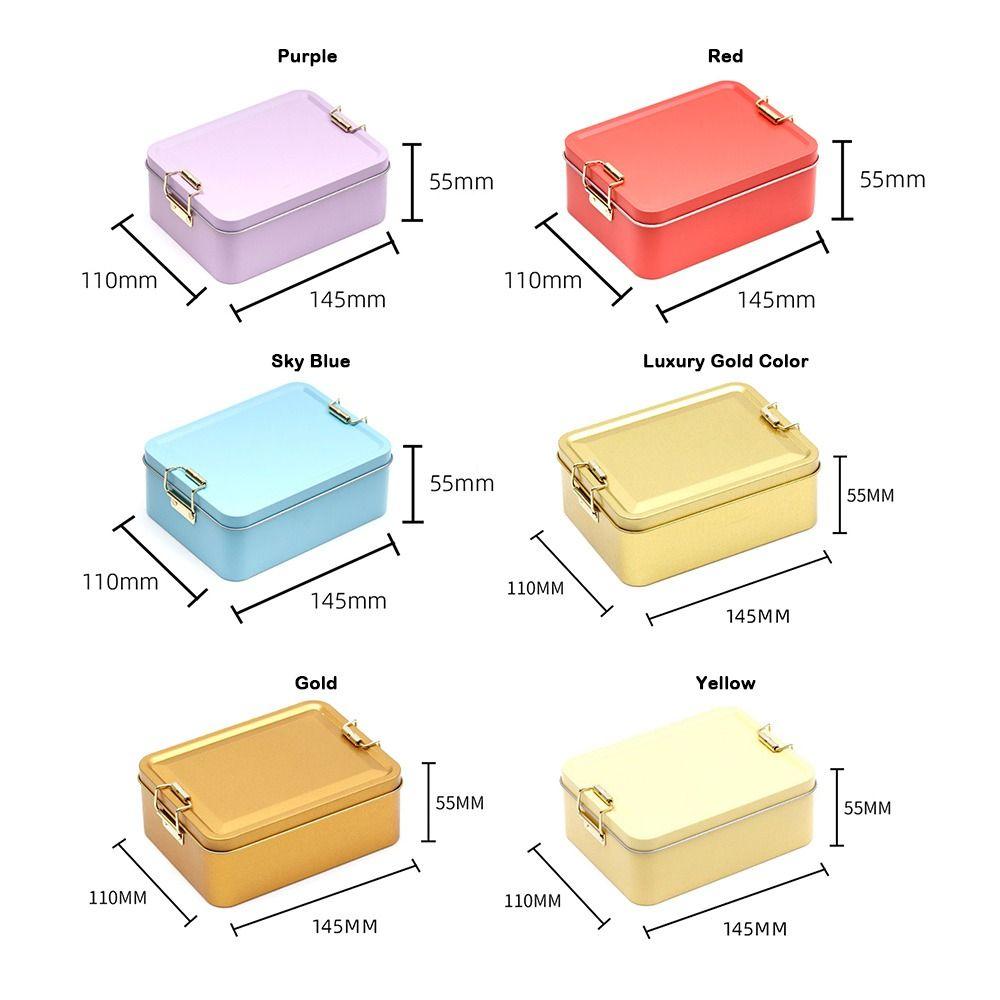 With Lid Tinplate Box Rectangular Shape Durable Material Rectangular Iron Box High Quality With Buckle Metal Storage Box