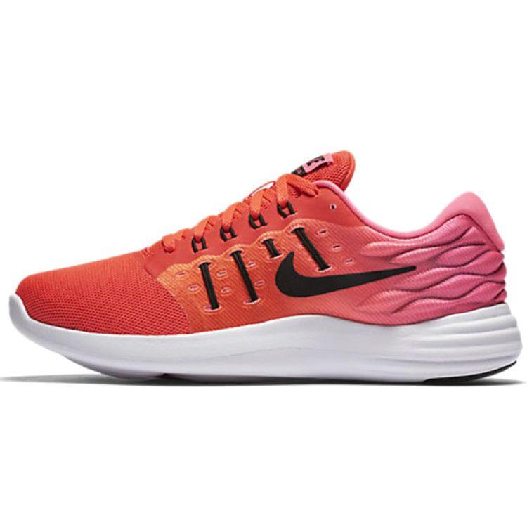 Nike Lunar Stelos Comfortable Shock Absorption Non-Slip Breathable Low-Top Casual Running Shoes Women sneaker Orange Pink 844736-600