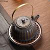 Vintage Rusty Glazed Coarse Pottery Teapot Japanese Ceramic Kung Fu Teapot Office Teapot Creative Tea Ceremony Accessories
