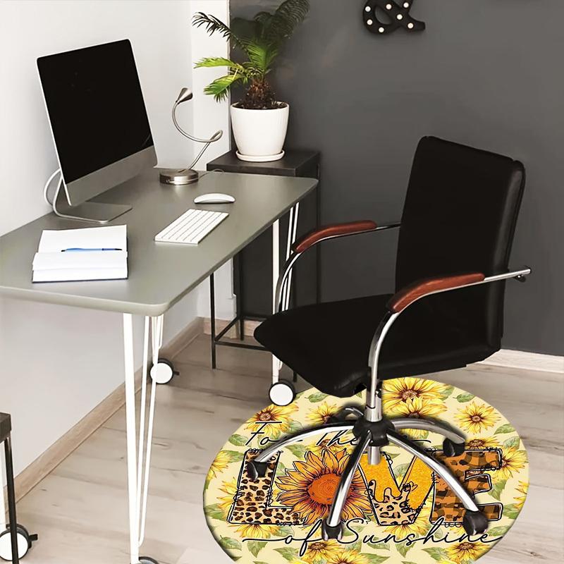 

1pc Carpet Chair Mats Sunshine Love Floral Pattern Perfect for Decorating Chairs, Polyester Carpet, for Living Room.YDT592 80cm by 80cm
