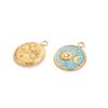 Colorful 18K Gold Plated Oil Drop Stainless Steel Charms Enamel Sun Flower Moon Pendants For Necklace Jewelry Making