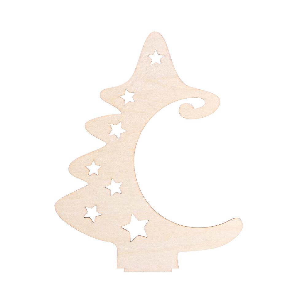 New Star Wooden Christmas Ornaments Wood Slices with Stand Christmas Tree Crafts