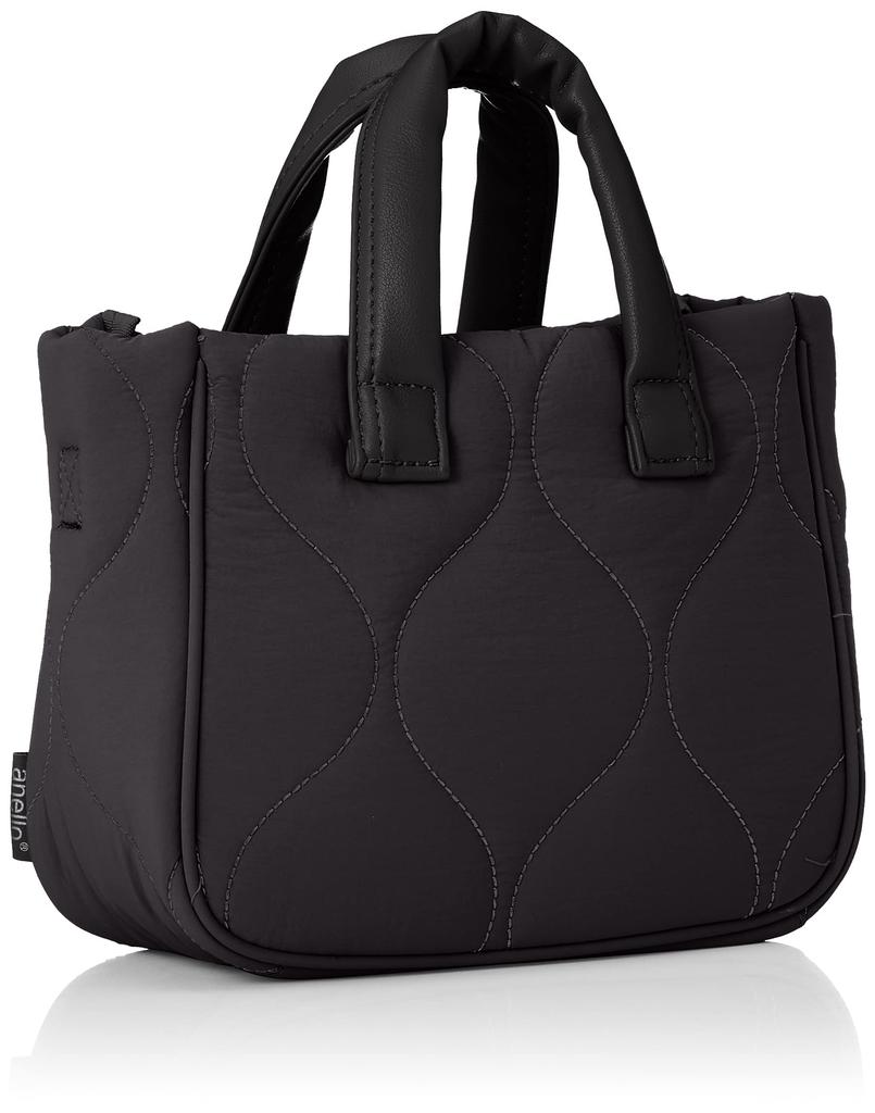 Anello FLUFFY ATT0721 Women's Quilted Mini Shoulder Bag, Small, Black