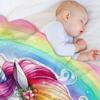 Rainbow Pegasus Unicorn Throw Blanket Warm sofa bed Multi-Purpose For Decorative Sofa Blankets