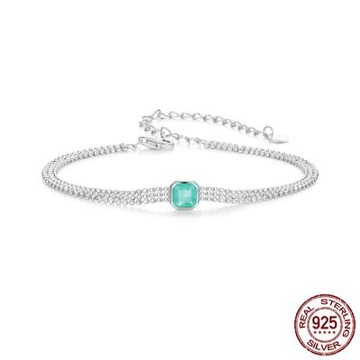 New Simple Ice Flower Stone Bracelet for Women, European and American Fashion, Exquisite and Elegant S925 Sterling Silver Bracelet Jewelry