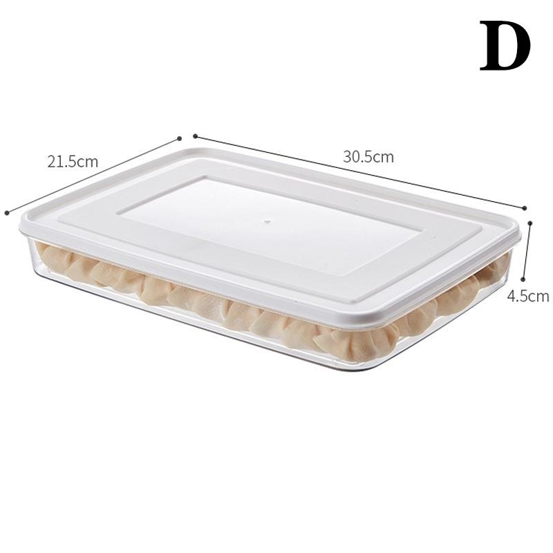 Transparent Food Storage Box for Dumplings Airtight Lid Holder Organizer for Refrigerator Shelf and Freezer Fresh Keeping