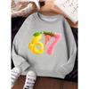 Unisex Kids Crewneck Sweatshirt For Over 4 Years Old Boys Girls Fluffy Banana Peach Shaped Graphic Soft Long Sleeve Pullover Top For 4-12 Children