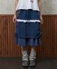 Lujeoseukeulleob [Jamaehwa] Star Layered Shirring Skirt Navy