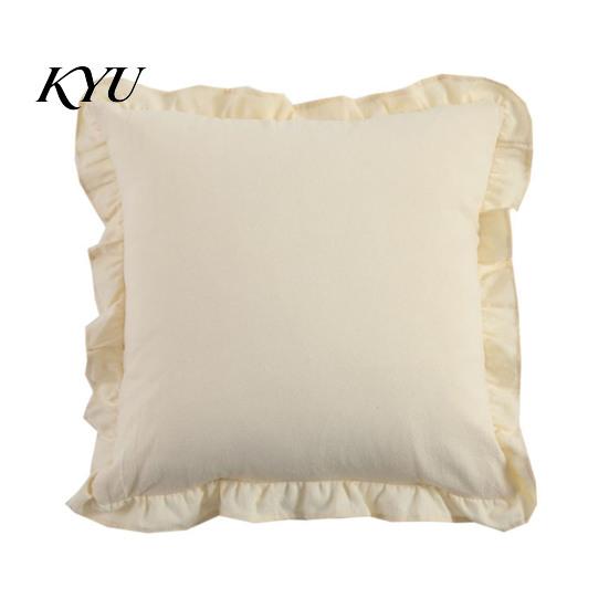 Cuscini Decorativi da Ufficio Interno, Federa per Cuscino Ruffle, Cotone a Quadri con Bordo Arricciato, Federe Ruffled Vintage 18x18 Pollici, Copertura 20x12