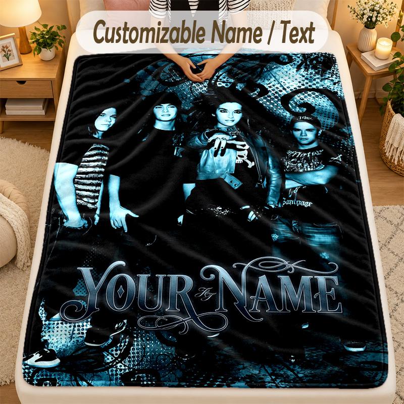 Flannel BlanketTokio Hotel Custom Name Text Personalized Soft Warm Throw Blanket Home Decor Gift