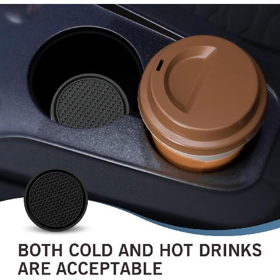 Eratus 4 PCS Car Center Console 3D Honeycomb Non-Slip Cup Holder Insert Coaster, 2.77" x 0.23" Portable Thickened PVC Flexible Waterproof