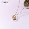 Light Luxury Versatile Fashion Love Cube Zircon Square Pendant Necklace High-end Collarbone Chain Women's Jewelry