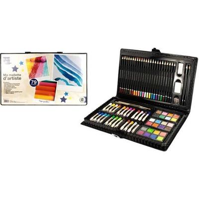 Artist's Case - MEGACREA DIY - 79 Pcs - Black - 24.5 X 38.4 X 3.8 Cm