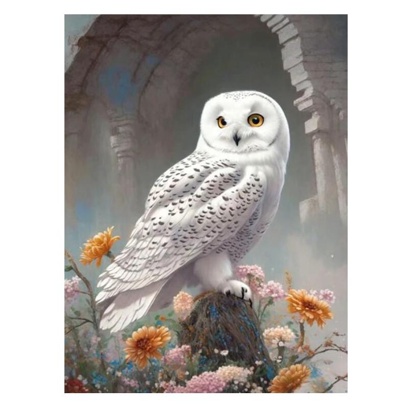 

Біла сова та квіти Картинка Повний свердла 5D алмазний живопис Мозаїка Вишивка своїми руками Вишивка хрестом для домашніх прикрас J3598 square 90x70cm синій