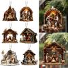 Family Prayer Scene Pendant Religious Symbol Nativity Pendant for Home Car 2025 G2G1
