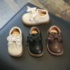 Baby Girls Cowhide Shoes  Autumn Comfortable Infant Toddler Shoes Children Soft Bottom Non-slip Kids Bow-knot Princess Shoes