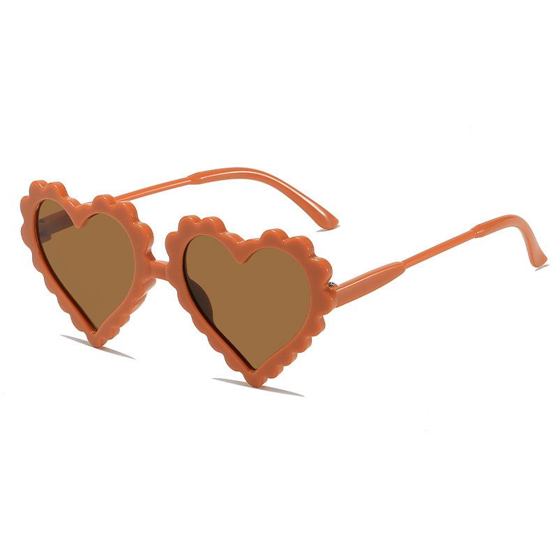 New Cute Children s Travel Sunscreen Trend Korean Edition Fashion Irregular Heart Shaped Baby Sunglasses оранжевый