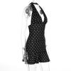 2025 Summer Women's Polka Dot Halter Bodycon Dress