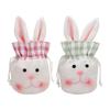 Easter Rabbit Candy Bag Large Cute Long Ears Bunny Plush Drawstring Gift Bag Easter Treat Bags Spring Decor For Kids Boys Girls