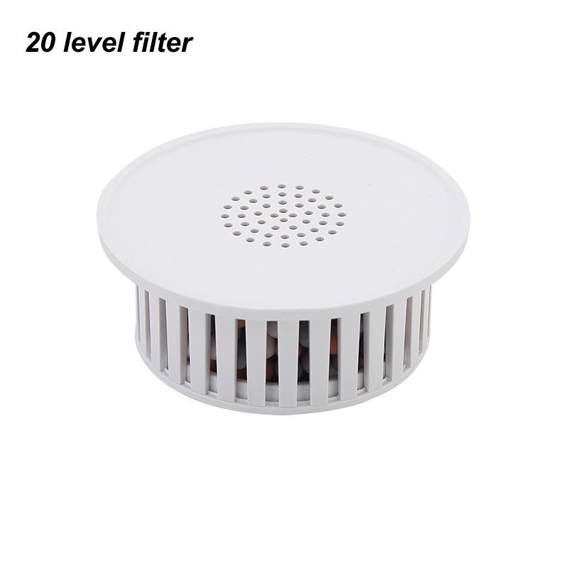 

20-Level Filter American Style Booster Shower Head with 3 Functions - Round, Detachable, Replaceable Cartridge