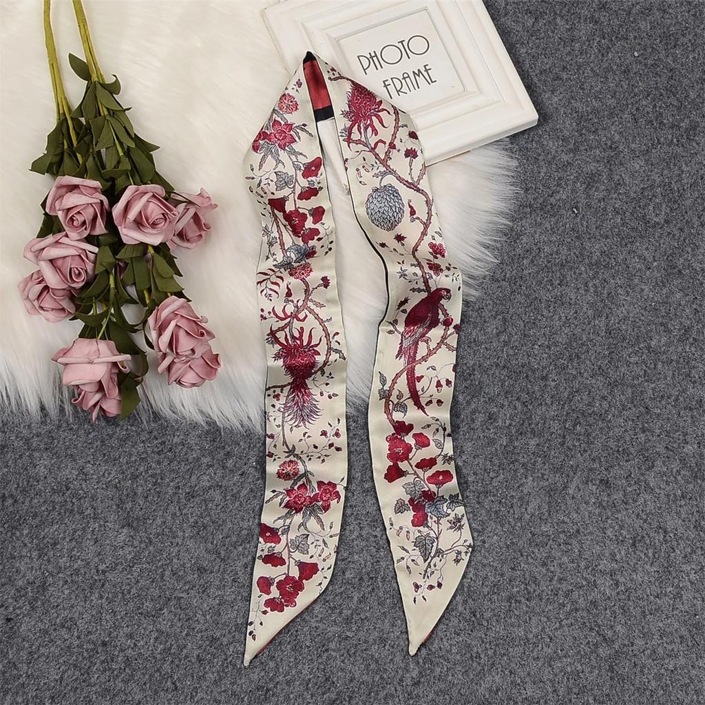 Summer scarf hairband for women with versatile kidnapping long streamers elegant fashionable narrow strips tied with small scarf