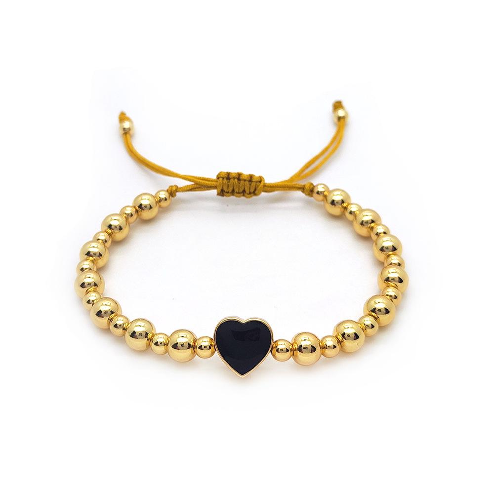 

Браслет из бисера с позолоченным 18-каратным золотом сердцем для женщин
