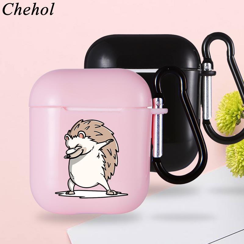 

Чегол Ежик Наушники Защита Дело для Airpods Pro 1 2 Мягкий силиконовый TPU Bluetooth Беспроводные наушники Чехлы гарнитуры