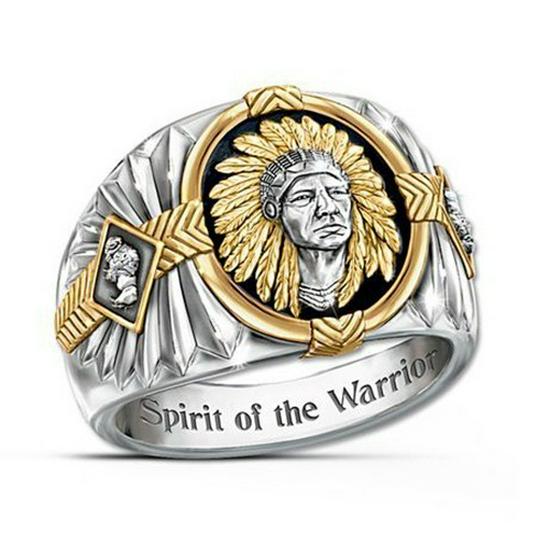 

Hip-Hop Style Indian Spirit Totem Viking Warrior Vinyl Ring Size 11