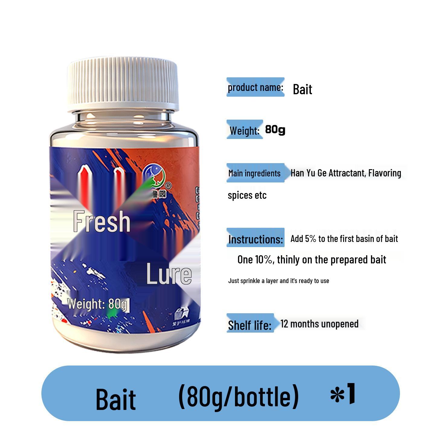 Silver Carp & Grass Carp Bait: 80g High-Temp, High-Concentration Powder Attractant