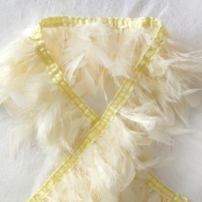 Encrypted Turkey Feather Fire Piece Feather Cloth Edge Skirt Lace Feather Lamp Diy Dance Clothes Accessories Decorative Materials
