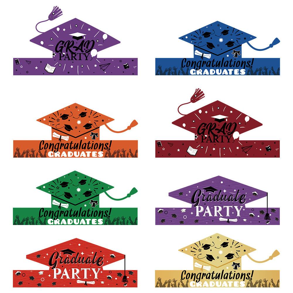 Graduation Party Paper Cap With Colorful Design For Photo Booths And Decorations